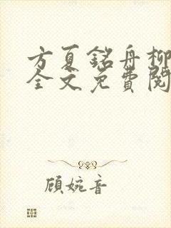 方夏铭舟柳方夏全文免费阅读封面