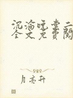 沉沦晚棠二川川全文免费阅读封面