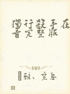 独行杀手在线观看完整版