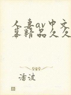 人妻av中文字幕精品久久久