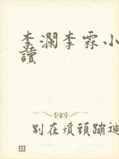 李澜李霖小说阅读