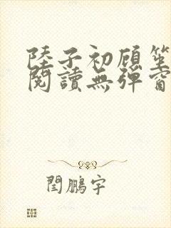 陆子初顾笙免费阅读无弹窗笔趣阁封面