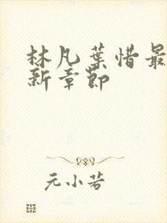 林凡叶惜最新更新章节