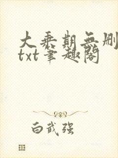 大乘期无删减版txt笔趣阁