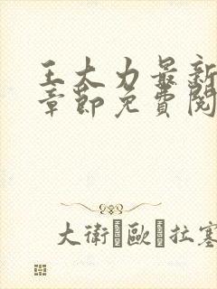 王大力最新更新章节免费阅读