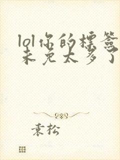 lol你的标签未免太多了笔趣阁