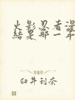 火影忍者漫画完结是哪一年封面