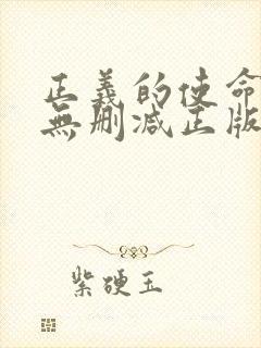 正义的使命小说无删减正版在线阅读