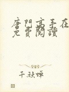 唐门高手在异世免费阅读