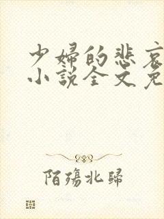 少妇的悲哀榆木小说全文免费阅读笔趣阁下载