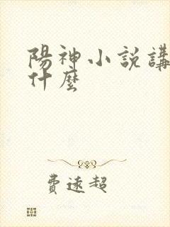 阳神小说讲的是什么封面
