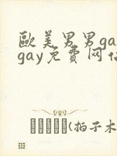 欧美男男gaygay免费网站