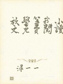 放学等我小说全文免费阅读无删减封面