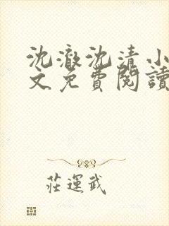 沈澈沈清小说全文免费阅读最新章节