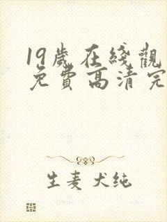 19岁在线观看免费高清完整版