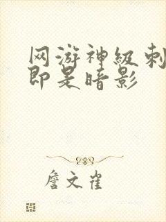 网游神级刺客我即是暗影