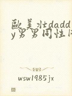 欧美壮daddy男男同性网
