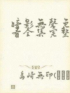 暗影无声免费观看全集完整版封面