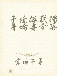 千亿总裁独宠替身娇妻合集