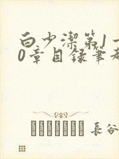 白少洁第1一40章目录笔趣阁