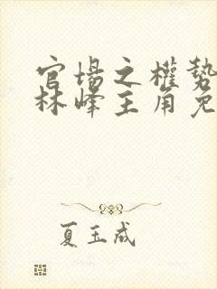 官场之权势滔天林峰主角免费阅读笔趣阁