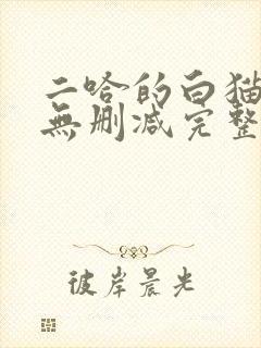 二哈的白猫师尊无删减完整版封面