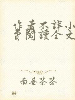 作者不详小说免费阅读全文封面