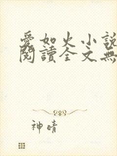 爱如火小说免费阅读全文无弹窗