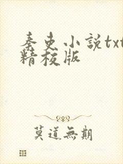 秦吏小说txt精校版封面