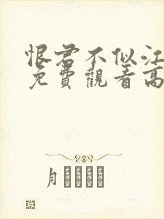 恨君不似江楼月免费观看高清