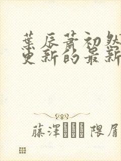 叶辰萧初然刚刚更新的最新章节