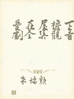 爱在屋檐下电视剧全集观看