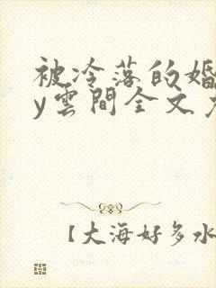 被冷落的婚姻by云间全文免费笔趣阁