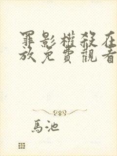 罪影权杀在线播放免费观看高清版