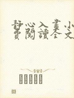 静心入画小说免费阅读全文封面