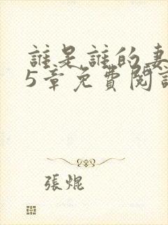 谁是谁的妻第15章免费阅读笔趣阁