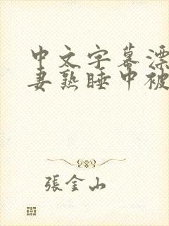 中文字幕漂亮人妻熟睡中被公侵犯的