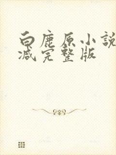 白鹿原小说未删减完整版