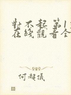 对不起 第1季在线观看全集免费播放