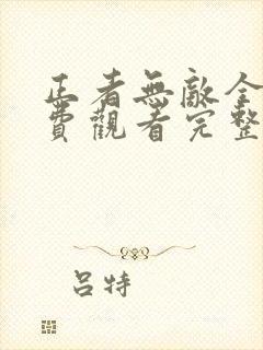 正者无敌全集免费观看完整版高清