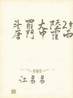 斗罗大陆2绝世唐门中霍雨浩