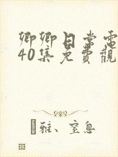 卿卿日常电视剧40集免费观看全集