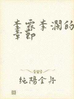 李霖李澜的最近章节封面