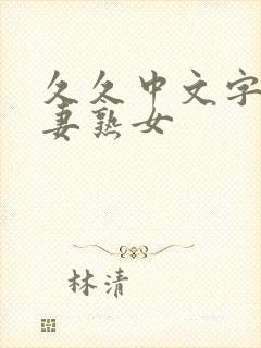 久久中文字幕人妻熟女