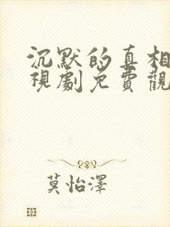 沉默的真相 电视剧免费观看