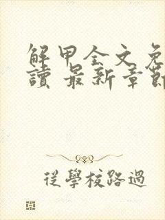 解甲全文免费阅读 最新章节 无弹窗封面