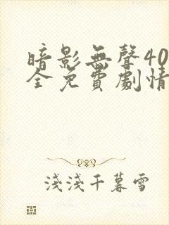 暗影无声40集全免费剧情介绍