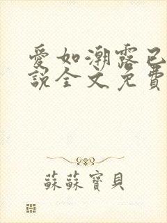 爱如潮露已唏小说全文免费阅读笔趣阁