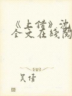 《上错》沈南初全文在线阅读笔趣阁