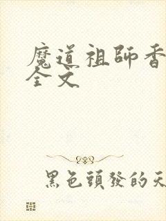 魔道祖师香炉篇全文封面